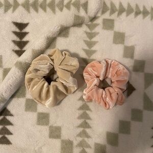 Set of fluffy scrunchies